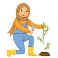 hijab mujer jardinero png