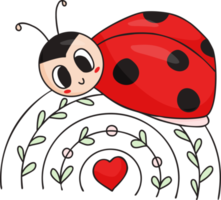 carino coccinella su arcobaleno png