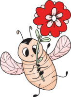 Flying ladybug with flower png