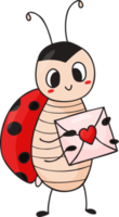 ladybug  with love letter png