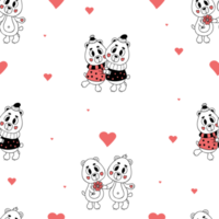 seamless pattern romantic bears png