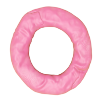 O brief logo ontwerp van plasticine geïsoleerd. roze O klei speelgoed- icoon sjabloon elementen concept, 3d illustratie geven png