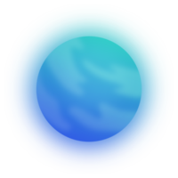 brillant vert sarcelle bleu brillant étoile planète illustration science cosmos dégradé coloré png