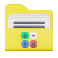 3d accounting folder icon png