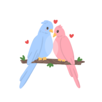 bird in love, valentine's day illustration png