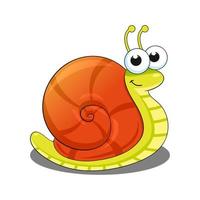 Cute snail smiling illustration vector. vector