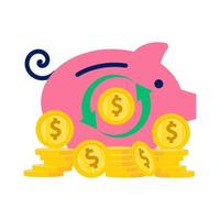 Piggy bank coin investment vector illustration