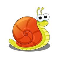 Cute snail smiling illustration vector. vector