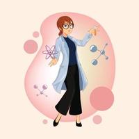 Character of Female Scientist vector