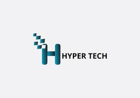 Hyper Tech Abstract modern H logo design template vector