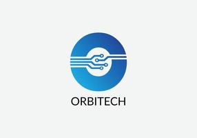 Orbitech Abstract O letter modern geometric logo design template vector