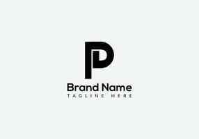 Abstract p letter modern minimalist lettermarks logo design vector