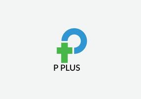 P plus Abstract p letter modern health emblem modern logo design vector