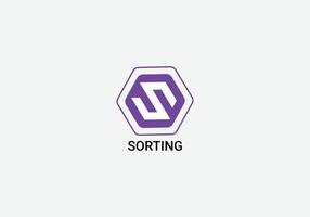 Sorting Abstract S initial letter logo design template vector