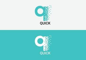 Quick Abstract Q initial modern letter logo design vector