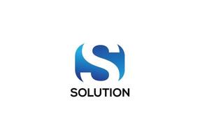 Solution Abstract S initial letter logo design template vector