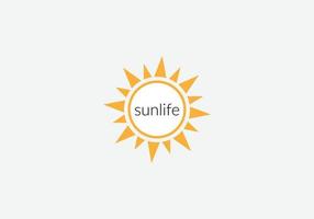 Abstract sun life emblem logo design vector