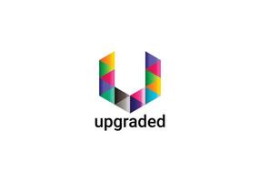 Upgraded Abstract U letter modern minimalist logo design vector