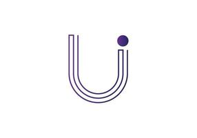 Abstract U letter modern minimalist logo design vector