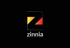 Zinnia Abstract z letter modern lettermarks logo design vector