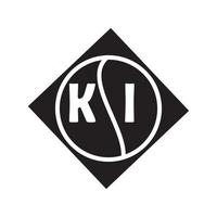 diseño del logotipo de la letra ki.ki diseño creativo inicial del logotipo de la letra ki. ki concepto creativo del logotipo de la letra inicial. diseño de letras ki. vector