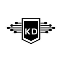 diseño de logotipo de letra kd sobre fondo blanco. concepto de logotipo de letra de iniciales creativas kd. diseño de letras kd. vector