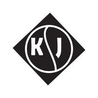 diseño del logotipo de la letra kj.kj diseño inicial creativo del logotipo de la letra kj. concepto de logotipo de letra de iniciales creativas kj. diseño de letras kj. vector