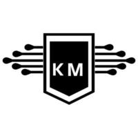 diseño de logotipo de letra km.km diseño de logotipo de letra km inicial creativa. concepto de logotipo de letra de iniciales creativas km. diseño de letras km. vector