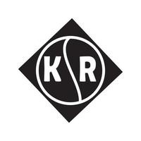 diseño del logotipo de la letra kr.kr diseño inicial creativo del logotipo de la letra kr. concepto de logotipo de letra de iniciales creativas kr. diseño de letras kr. vector