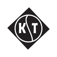 diseño del logotipo de la letra kt.kt diseño inicial creativo del logotipo de la letra kt. concepto de logotipo de letra de iniciales creativas kt. diseño de letras kt. vector