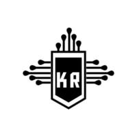 diseño del logotipo de la letra kr.kr diseño inicial creativo del logotipo de la letra kr. concepto de logotipo de letra de iniciales creativas kr. diseño de letras kr. vector