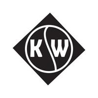 diseño del logotipo de la letra kw.kw diseño inicial creativo del logotipo de la letra kw. concepto de logotipo de letra de iniciales creativas kw. diseño de letra kw. vector