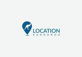 Abstract location kangaroo emblem logo design template vector