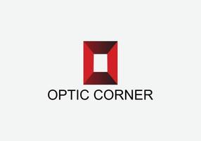 Optic Corner Abstract O letter modern geometric logo design template vector