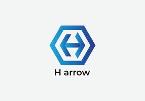 H arrow Abstract modern H logo design template vector