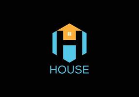 Abstract H letter house logo design template vector