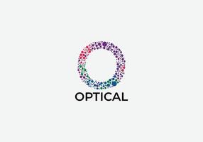 Optical Abstract O letter modern geometric logo design template vector