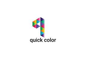 Quick color Abstract Q initial modern letter logo design vector