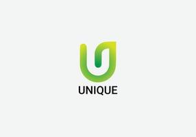 Unique Abstract U letter modern minimalist logo design vector