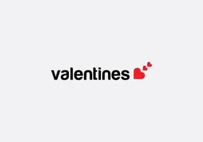 Abstract Valentines typography emblem logo design vector