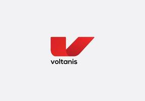 Voltains Abstract v letter modern initial logo design vector