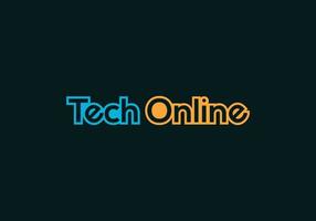 Tech online Typography logo design template vector