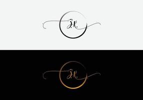 Zx Initial calligraphy handwritten logo. Letters and Alphabet for signature, wedding, fashion, floral and botanical logo design vector