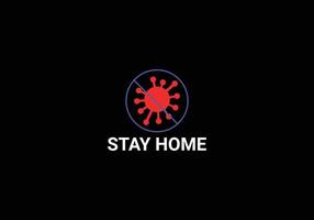 Stay home Abstract corona virus vector logo design template