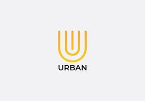 Abstract U letter modern minimalist logo design vector