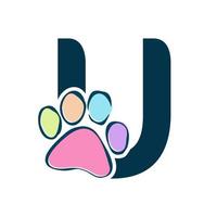 Initial U Paws Logo vector