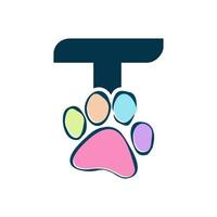 Initial T Paws Logo vector