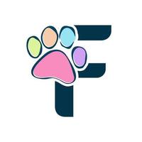 Initial F Paws Logo vector