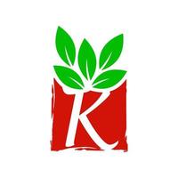 Initial K Leaf Box Logo vector