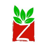 Initial Z Leaf Box Logo vector